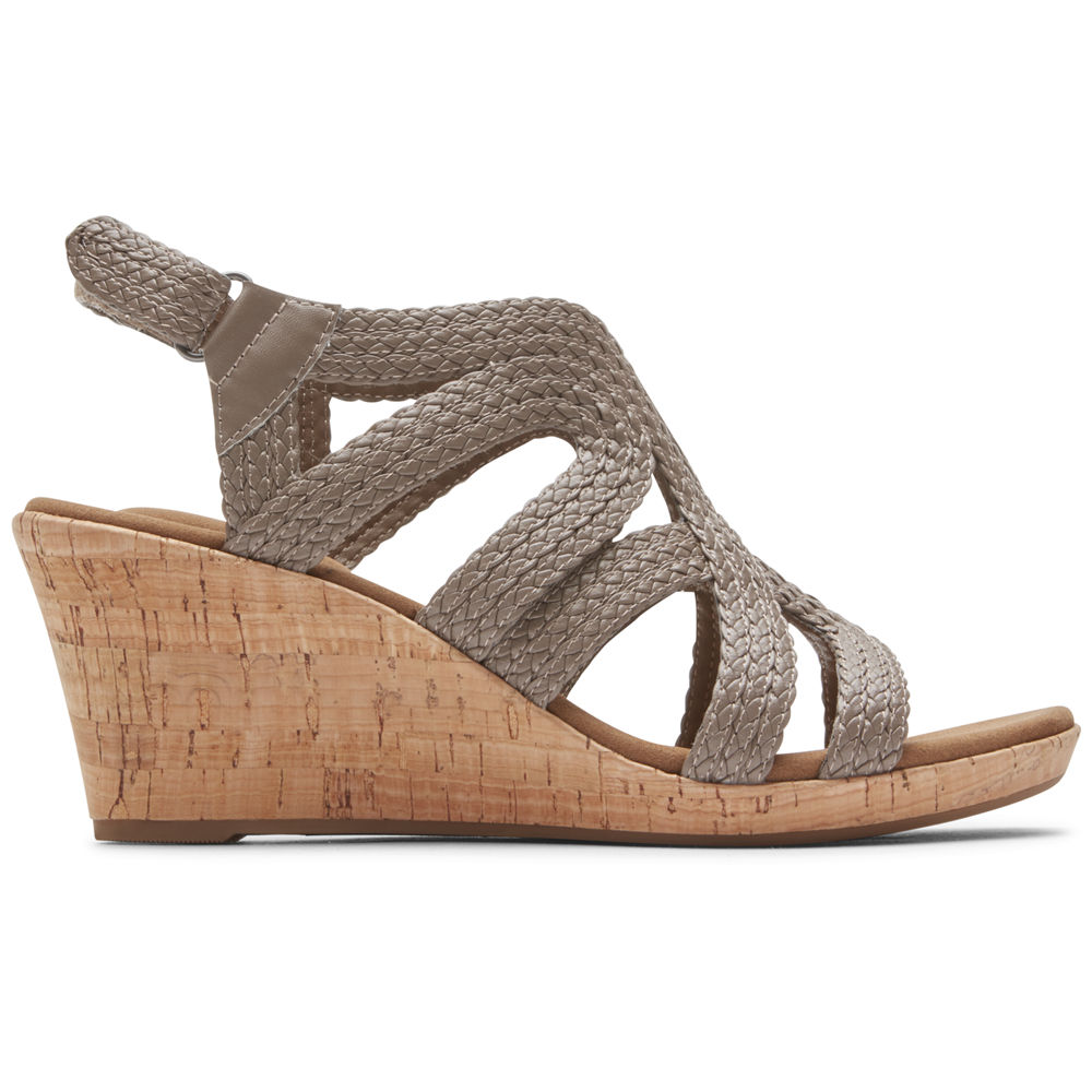 Rockport Womens Briah Braided - Sandals Grey - BKV923870